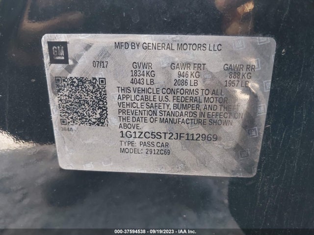 Chevrolet MALIBU LS 2018 1G1ZC5ST2JF112969 Image 9