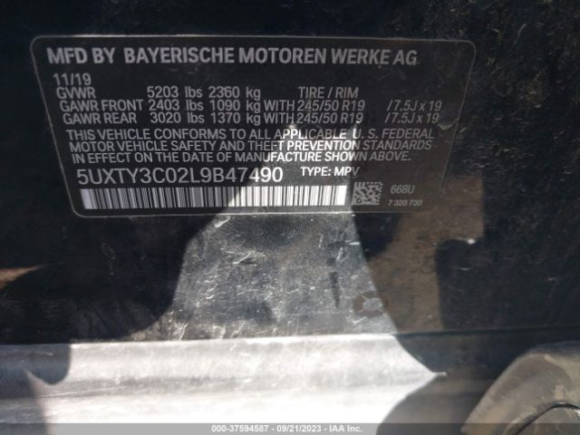 5UXTY3C02L9B47490 BMW X3 Sdrive30i