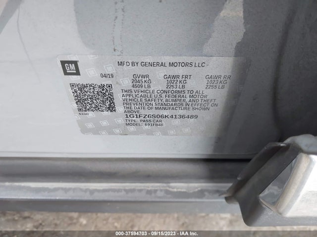Chevrolet Bolt Ev Premier 2019 1G1FZ6S06K4136489 Image 9