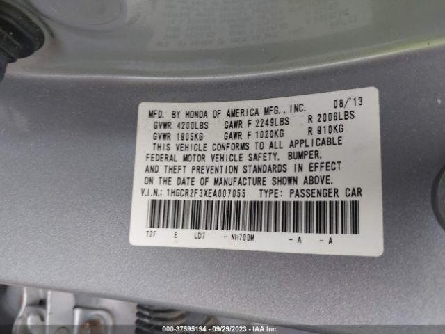 1HGCR2F3XEA007055 Honda Accord Sedan Lx