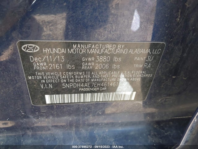 Hyundai ELANTRA SE 2014 5NPDH4AE7EH461461 Image 9