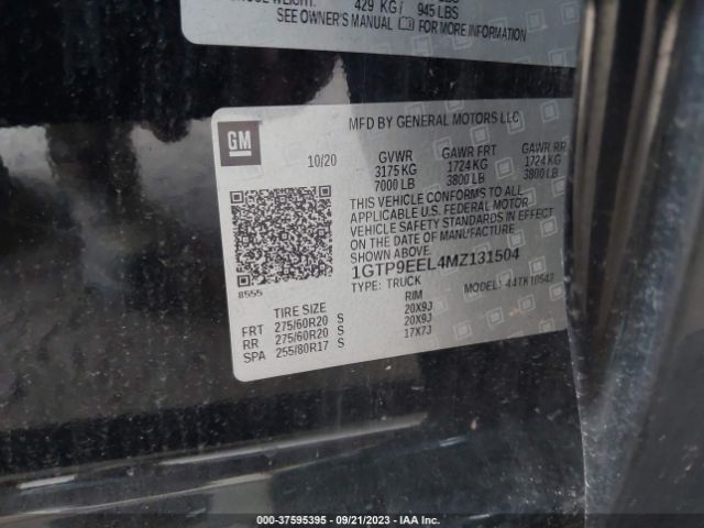 1GTP9EEL4MZ131504 GMC Sierra 1500 At4