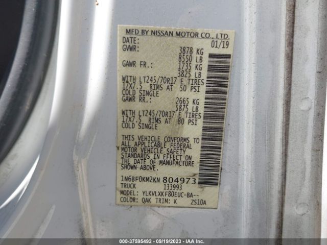 1N6BF0KM2KN804973 Nissan Nv Cargo Sv