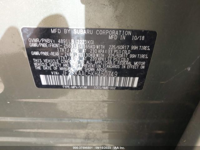 JF2SKAAC5KH450749 Subaru Forester
