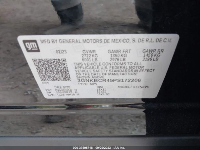 3GNKBCR45PS172206 Chevrolet Blazer Lt