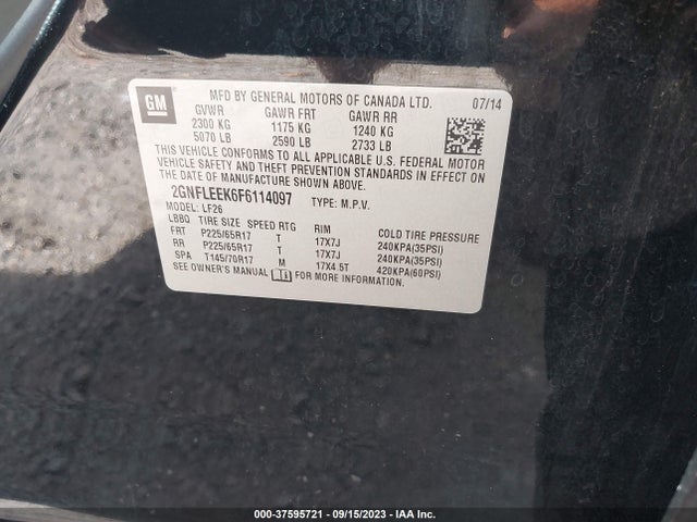 Chevrolet EQUINOX LS 2015 2GNFLEEK6F6114097 Image 9
