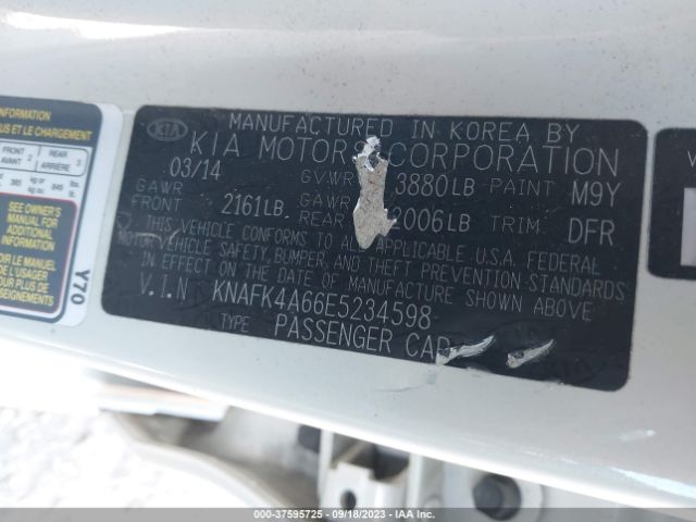KNAFK4A66E5234598 KIA FORTE LX