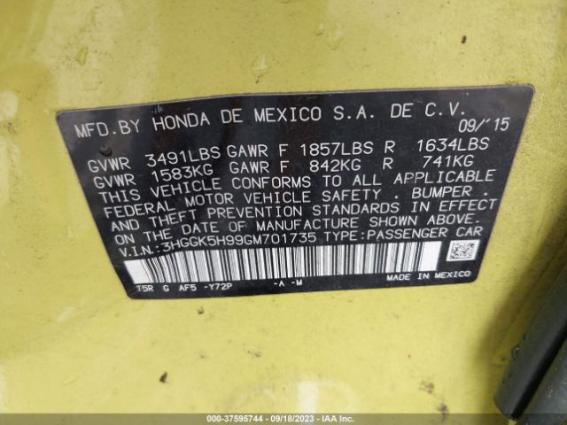 3HGGK5H99GM701735 Honda Fit Ex-l