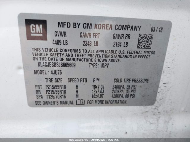 KL4CJESB3JB665609 Buick Encore Preferred