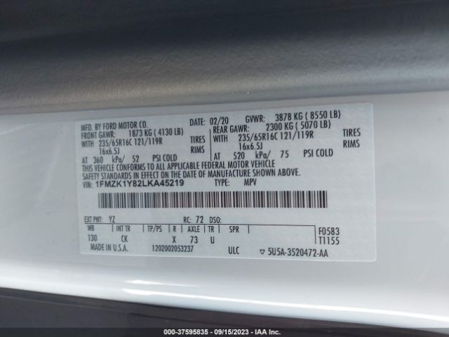 1FMZK1Y82LKA45219 Ford Transit Passenger Wagon Xl/xlt