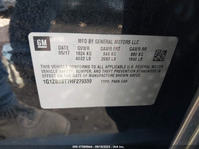 Chevrolet MALIBU LS 2017 1G1ZB5ST7HF279339 Image 9