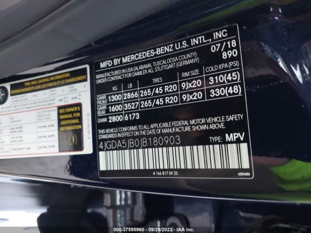 4JGDA5JB0JB180903 Mercedes-Benz Gle Gle 350