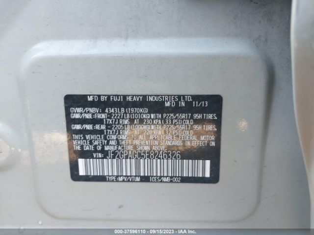 JF2GPAGC5E8246326 Subaru Xv Crosstrek Limited