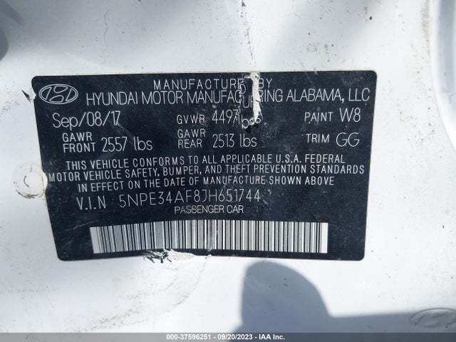 Hyundai SONATA SEL 2018 5NPE34AF8JH651744 Image 9