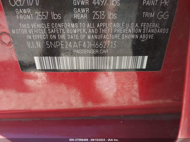 Hyundai Sonata 2018 5NPE24AF4JH662713 Image 22