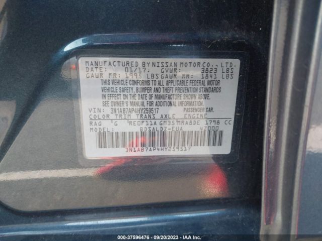 3N1AB7AP4HY259517 Nissan SENTRA SV