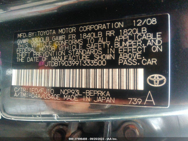2009 TOYOTA YARIS JTDBT903991333500 Photo 8