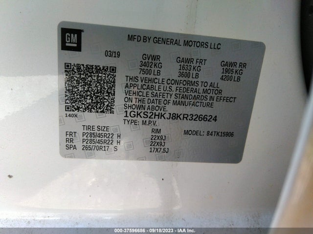 1GKS2HKJ8KR326624 GMC YUKON XL DENALI