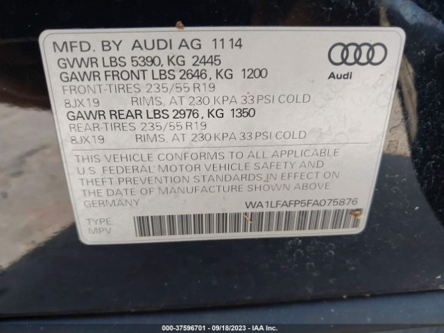 2015 AUDI Q5 WA1LFAFP5FA075876 Photo 8