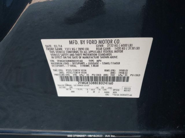 2FMGK5D88EBD24160 Ford Flex Limited