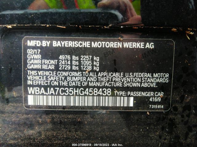 WBAJA7C35HG458438 BMW 5 Series 530i Xdrive