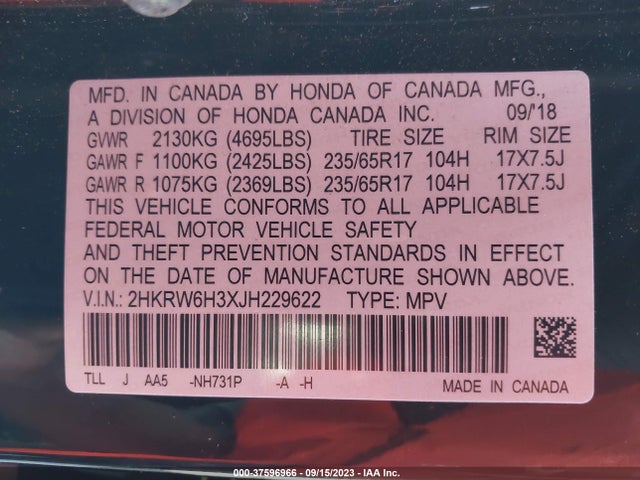 Honda CR-V LX 2018 2HKRW6H3XJH229622 Image 9