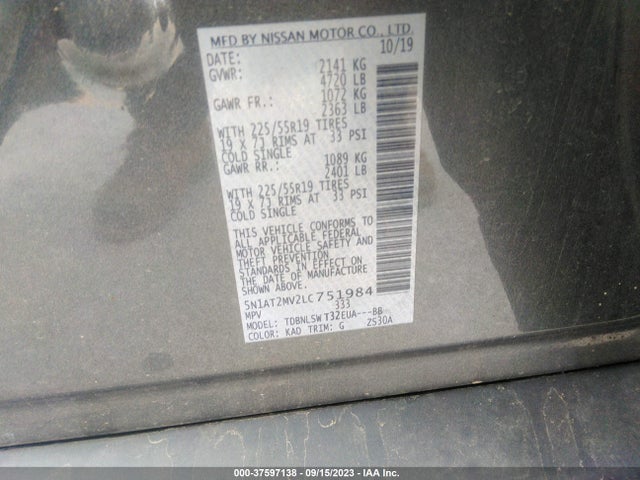 Nissan Rogue Sl 2020 5N1AT2MV2LC751984 Image 9