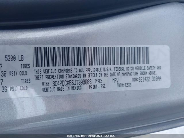 3C4PDCAB6JT309688 Dodge JOURNEY SE