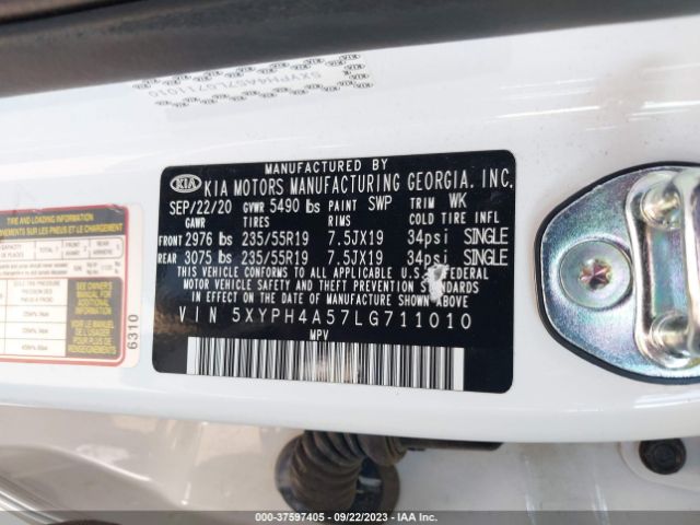 5XYPH4A57LG711010 KIA Sorento Ex V6