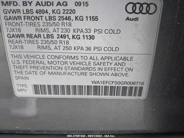 WA1EFCFS0GR006718 Audi Q3 Premium Plus