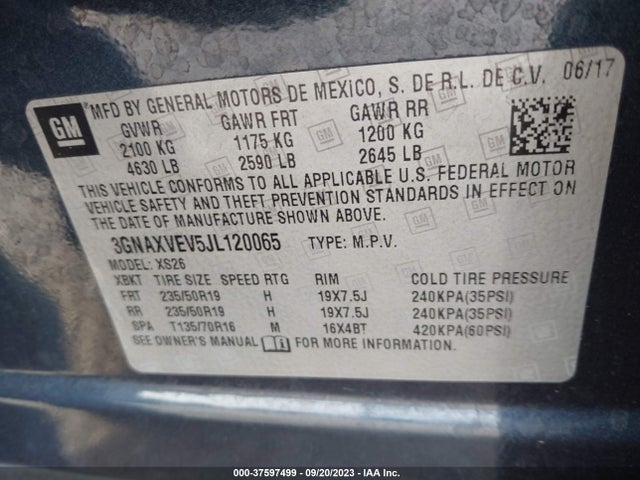 Chevrolet Equinox Premier 2018 3GNAXVEV5JL120065 Image 9
