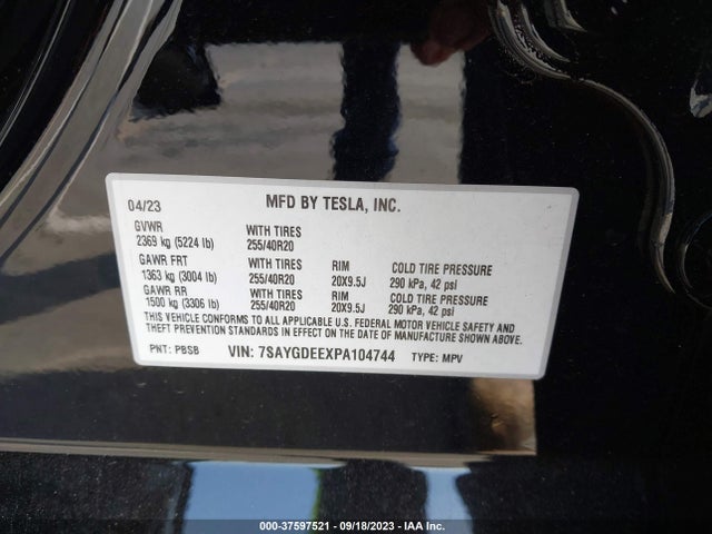 Tesla Model Y Long Range 2023 7SAYGDEEXPA104744 Image 16