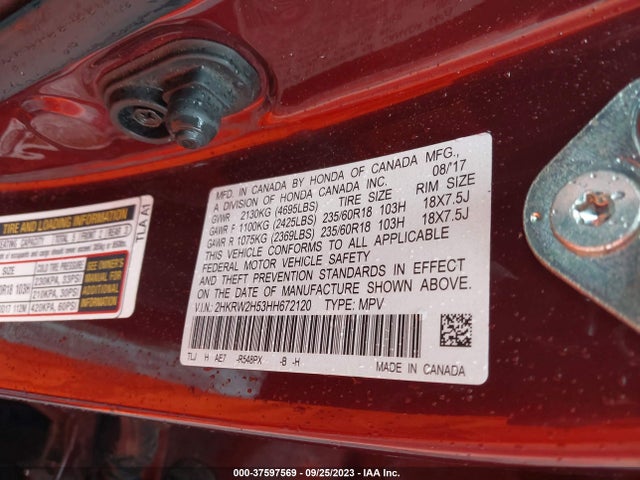 Honda CR-V EX 2017 2HKRW2H53HH672120 Image 9