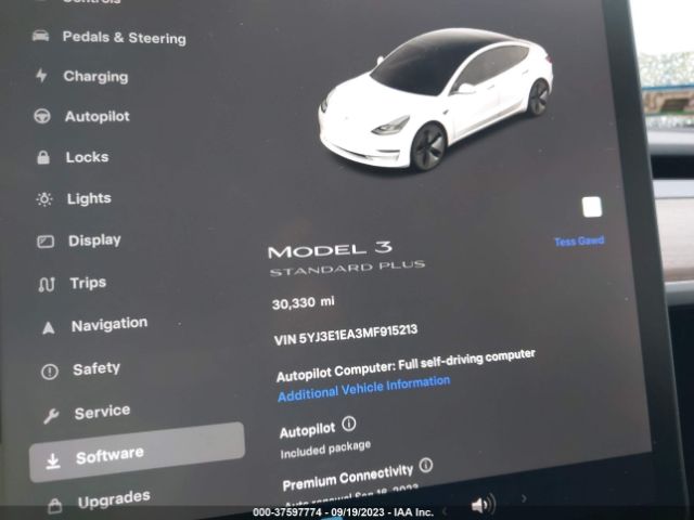 5YJ3E1EA3MF915213 Tesla Model 3 Standard Range Plus Rear-wheel Drive