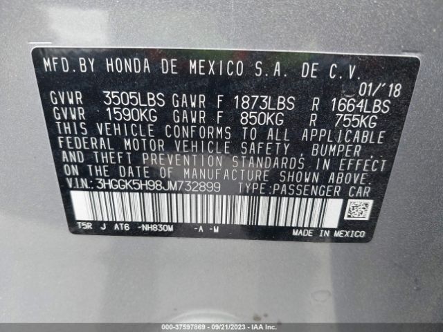 3HGGK5H98JM732899 Honda Fit Ex-l