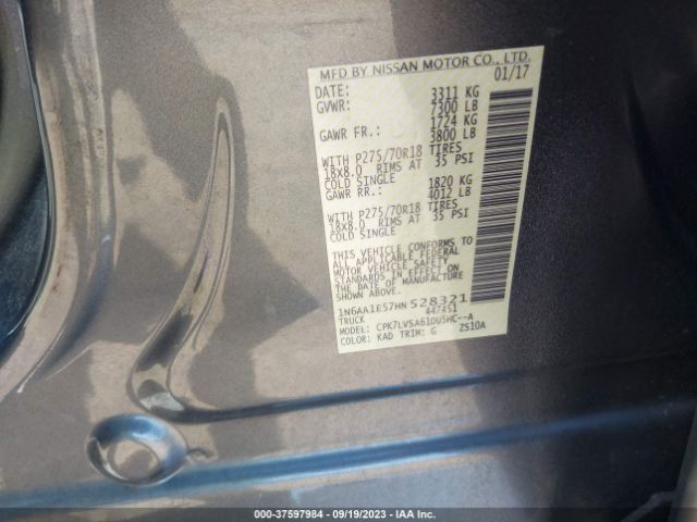 1N6AA1E57HN528321 Nissan Titan Sl