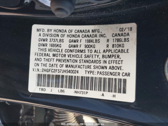 Honda Civic Sedan Lx 2018 2HGFC2F57JH540024 Image 15