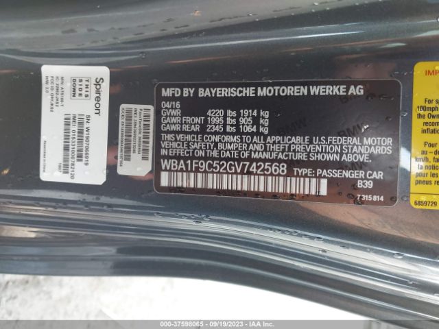 WBA1F9C52GV742568 BMW 2 Series 228i