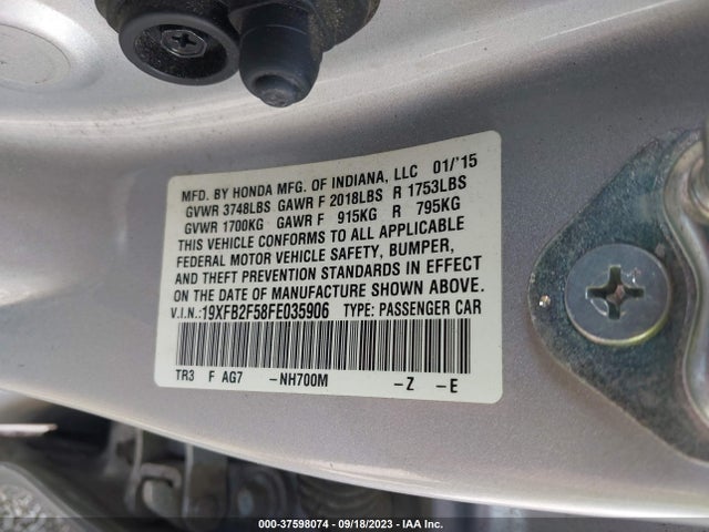 Honda Civic Sedan Lx 2015 19XFB2F58FE035906 Image 15