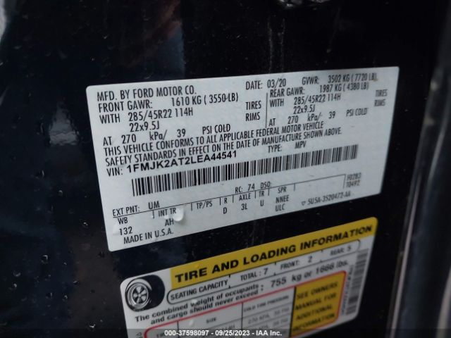 1FMJK2AT2LEA44541 Ford Expedition Max Limited