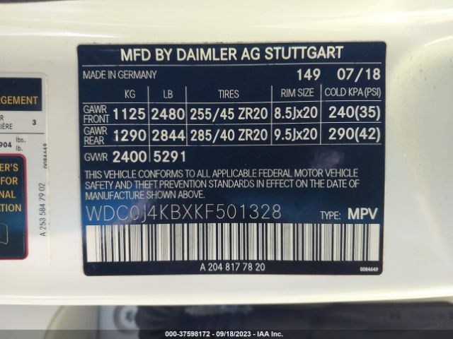 WDC0J4KBXKF501328 Mercedes-Benz Glc Glc 300