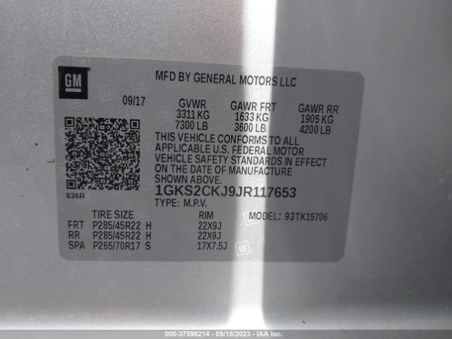 1GKS2CKJ9JR117653 GMC YUKON DENALI