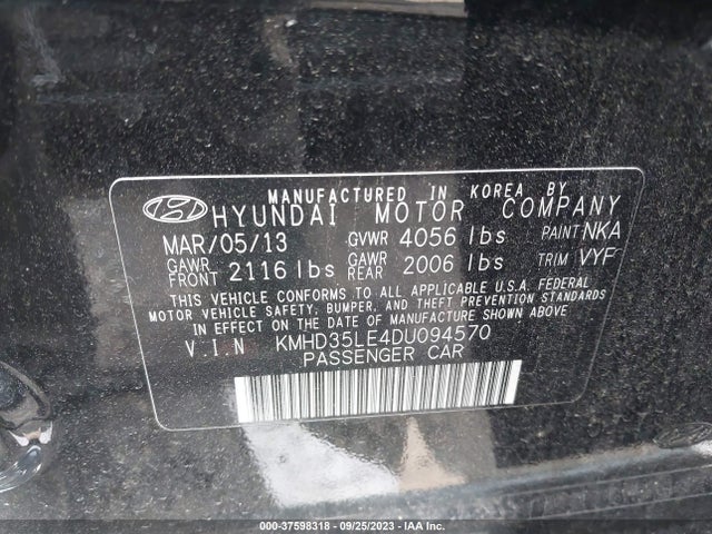 2013 HYUNDAI ELANTRA GT VIN: KMHD35LE4DU094570