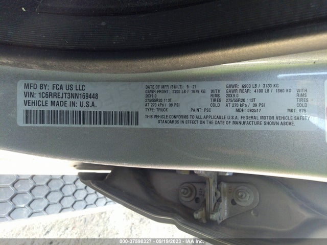 1C6RREJT3NN169448 RAM 1500 Laramie