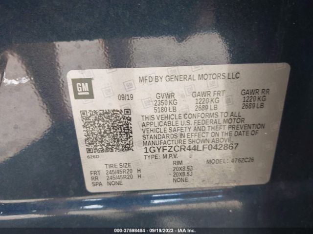 1GYFZCR44LF042867 Cadillac Xt4 Fwd Premium Luxury