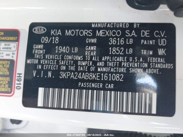 3KPA24AB8KE161082 KIA RIO S