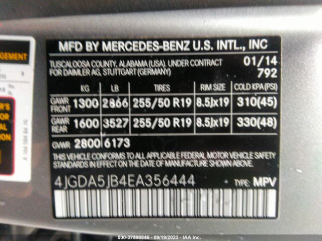 4JGDA5JB4EA356444 Mercedes-Benz M-class Ml 350