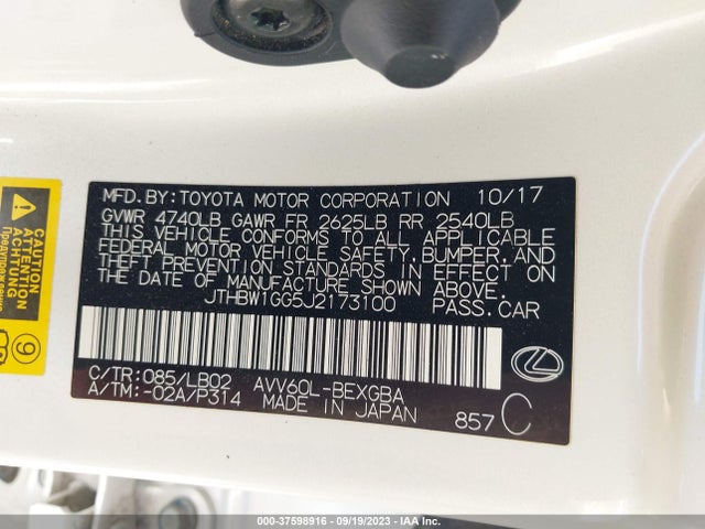 2018 Lexus ES, VIN: JTHBW1GG5J2173100