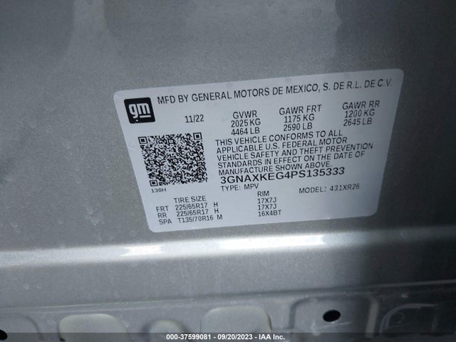 Chevrolet EQUINOX LT 2023 3GNAXKEG4PS135333 Image 9