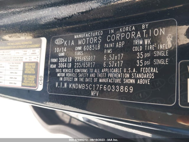KIA SEDONA LX 2015 KNDMB5C17F6033869 Image 9